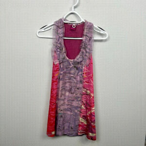 𝅺EUC Save The Queen Tank top, Size L. made in Italy, Pink and Purple